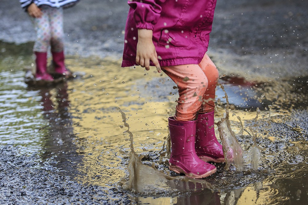 Children playing in muddy puddle. Photo ID 127929357 © Joruba | Dreamstime.com